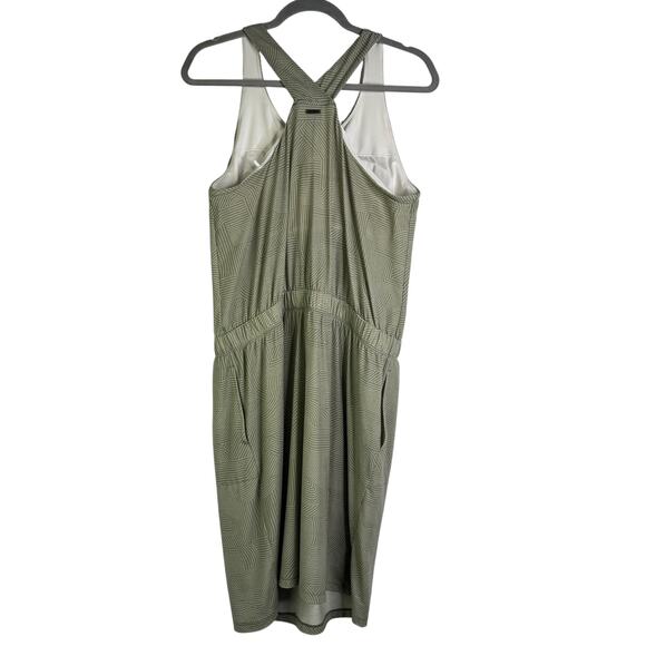 Prana Kamen Dress Green Striped Sleeveless Tank Racerback Stretchy Dress Large L - Picture 9 of 15